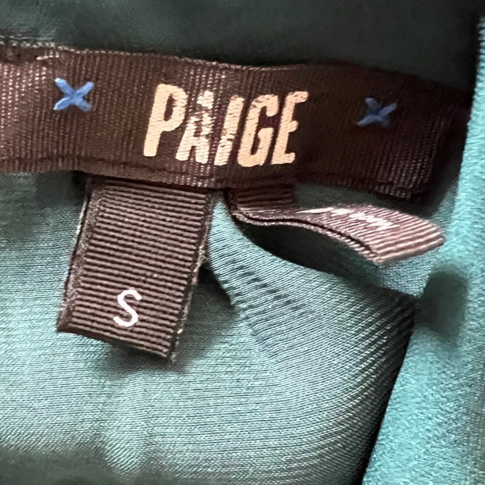 PAIGE Womens Ceres Top - Midnight Cyan Green | Size Small - Picture 4 of 5